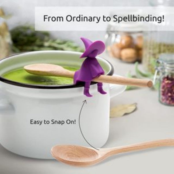 Creative kitchen utensils silicone tools Little Flying Man wizard shaped pot lid anti overflow lifting high soup spoon holder - V.I.P Digital Presence