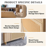 Modern minimalist storage cabinet MDF bed top cabinet Japanese rattan shoe cabinet, small home furniture - V.I.P Digital Presence