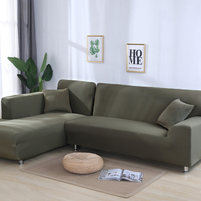 Solid color sofa cover, elastic tight package, full cover, fabric sofa cover, sofa cushion, sofa cover