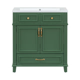 30 inch uncovered bathroom vanity with soft closed door, limited to solid wood frame bathroom storage cabinet green - V.I.P Digital Presence