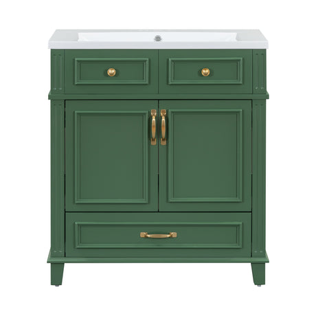 30 inch uncovered bathroom vanity with soft closed door, limited to solid wood frame bathroom storage cabinet green - V.I.P Digital Presence