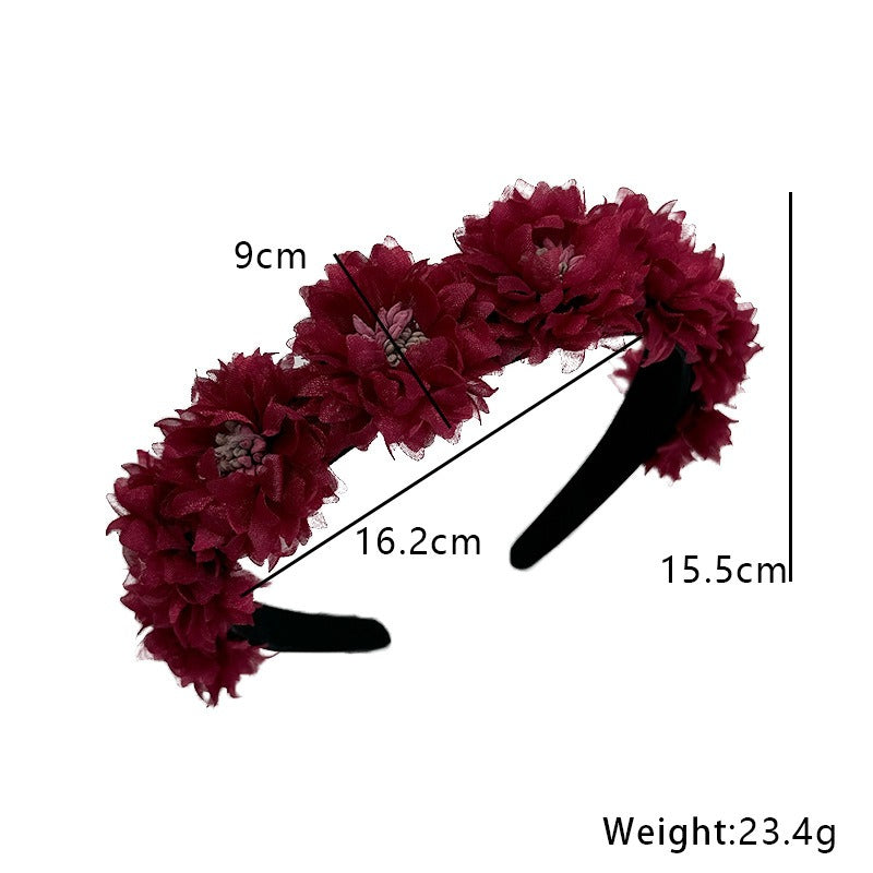 Fashionable fabric flower stamen flower hair hoop for women - V.I.P Digital Presence