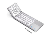 Mini wireless three-fold Bluetooth keyboard Bluetooth wireless folding with touch panel BO33 rechargeable keyboard - V.I.P Digital Presence