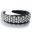 Fashionable full set rhinestone wide edge solid color sponge head hoop - V.I.P Digital Presence
