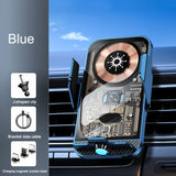 C11 car holder wireless phone charger infrared induction opening and closing navigation punk style transparent phone holder - V.I.P Digital Presence