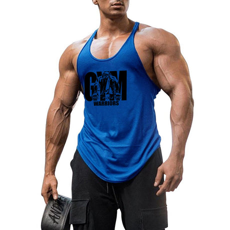 Cotton fitness vest GYM WARRIORS sport deep digging thin shoulder strap shirt - V.I.P Digital Presence