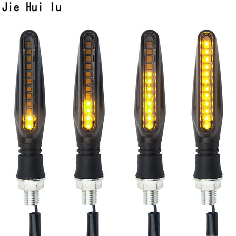 2PCS LED Motorcycle Turn Signals Light 12 SMD Tail Flasher Flowing Water Blinker IP68 Bendable Motorcycle Flashing Lights - V.I.P Digital Presence