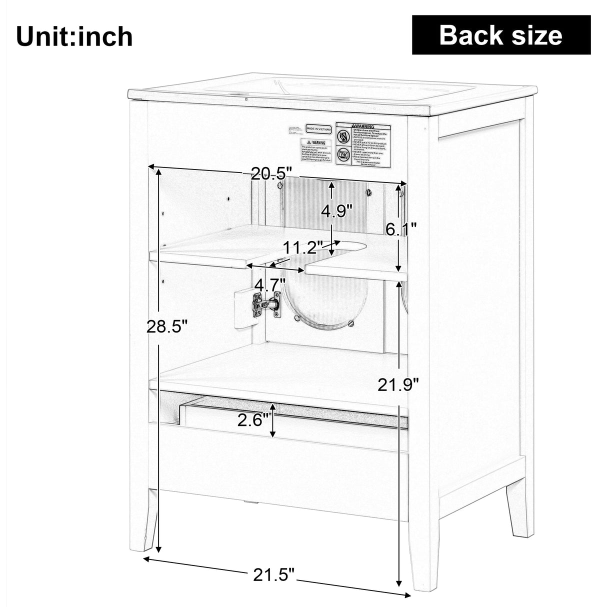 24" Bathroom Vanity with Sink, Bathroom Vanity Cabinet with One Drawer and Doors, Adjustable Shelf, Solid Wood and MDF, White - V.I.P Digital Presence