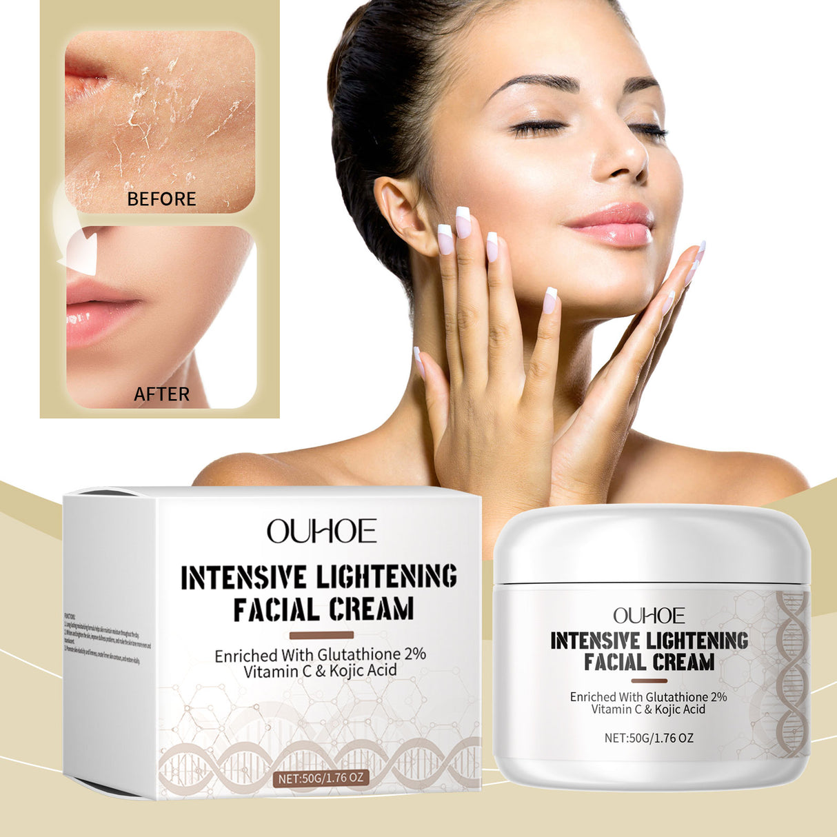 Facial Moisturizer Moisturizing Brightening Lighten Fine Lines Firming, Smoothing And Nourishing Facial Skin Cream