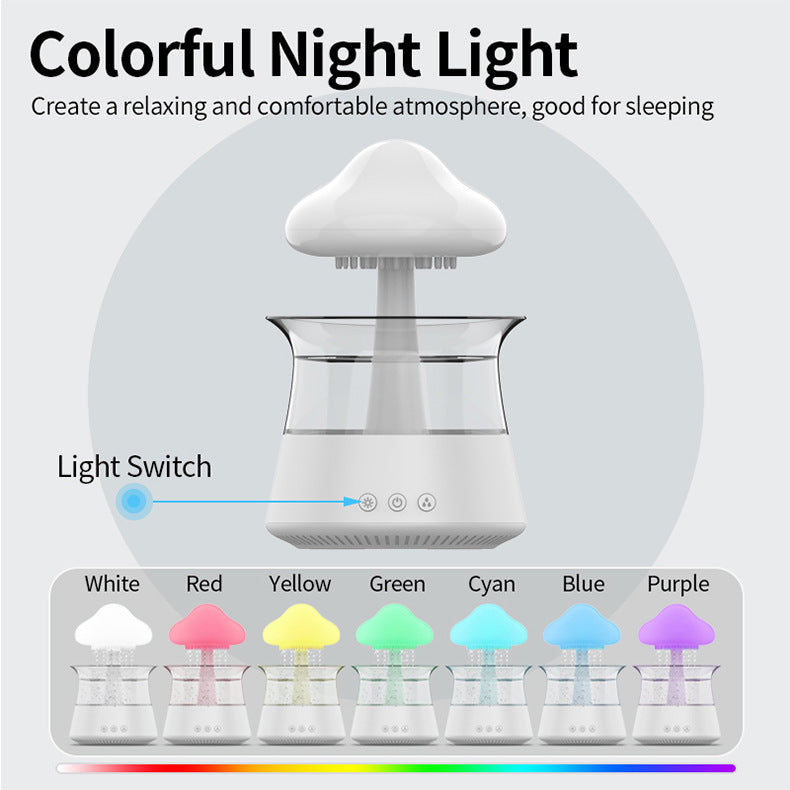 New Designed Cool Mist Essential Oil 7 Colors LED Night Light Wood Grain Cloud Rain Water Air Humidifier - V.I.P Digital Presence