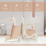 Kids Slide with Bus Play Structure Freestanding Bus Toy