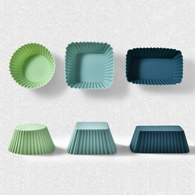 Silicone Muffin Cup Baking Square Round Square Thick Cake Mold Set cupcake - V.I.P Digital Presence