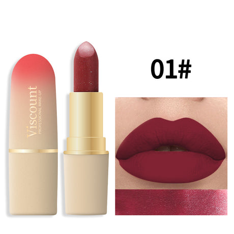 Waterproof And Durable Lipstick Velvet Fine Glitter Matte Lip And Cheek Dual-Use Lipstick - V.I.P Digital Presence