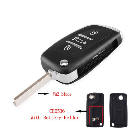KEYYOU Modified Filp Folding Remote Car Key Shell Case For Peugeot 207 307 407 408 308 For Citroen C4 C2 HU83/VA2 Blade CE0536 - V.I.P Digital Presence