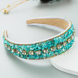 Fashion Design Colorful Turquoise Set Diamond Wide Edge Fabric Candy Color Headband Versatile Headwear - V.I.P Digital Presence
