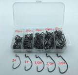 Rompin 100pcs/box High carbon Steel Fishing Hooks Crank Lead Sharp worm  2# 1# 1/0# 2/0# 3/0# mix size - V.I.P Digital Presence