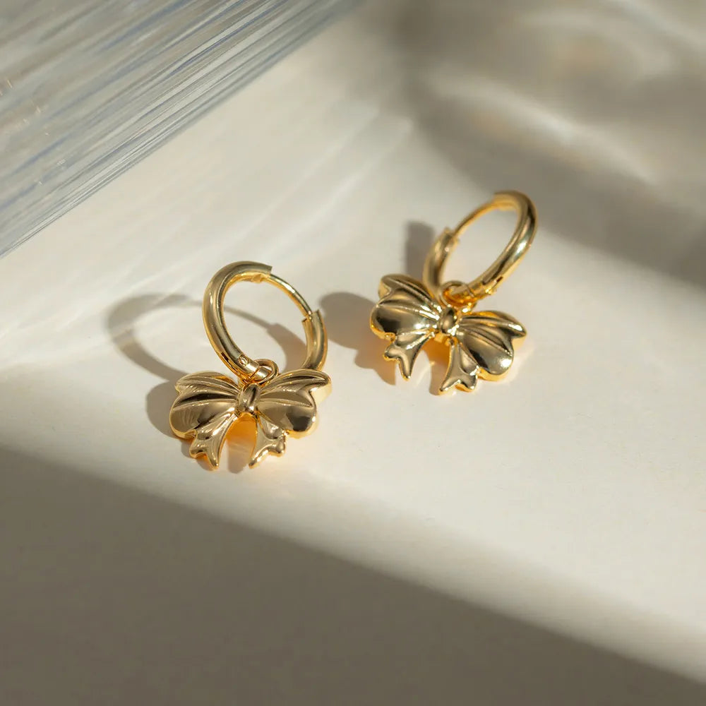 18K Gold-Plated Bow Earrings - V.I.P Digital Presence