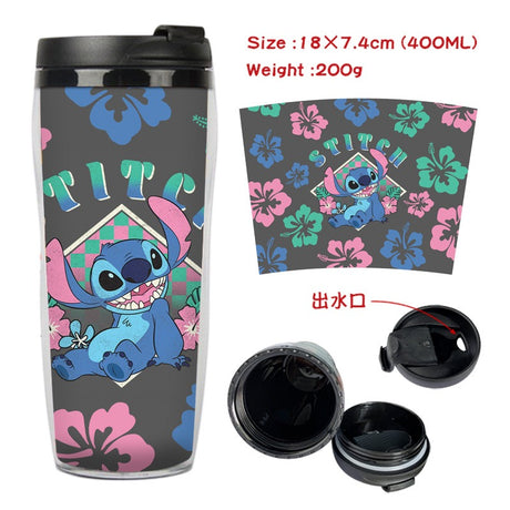 Stitch Stitch animation peripheral double-layer insulated plastic cup two-dimensional cartoon tea cup cold water kettle water cup - V.I.P Digital Presence