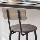 Bar Table Set with 4 Bar stools PU Soft seat with backrest Grey 47.24'' L x 23.62'' W x 35.43'' H - V.I.P Digital Presence