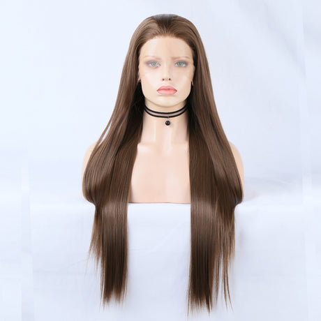Wig Ladies Wig Front Lace Large Lace Ladies Chemical Fiber Wig Headgear Lace wigs Long Straight Hair - V.I.P Digital Presence