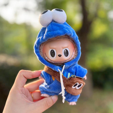 Clothing only] First and second generation keychains Labubu clothing pendant canvas shoulder bag sesame bird two-piece set - V.I.P Digital Presence