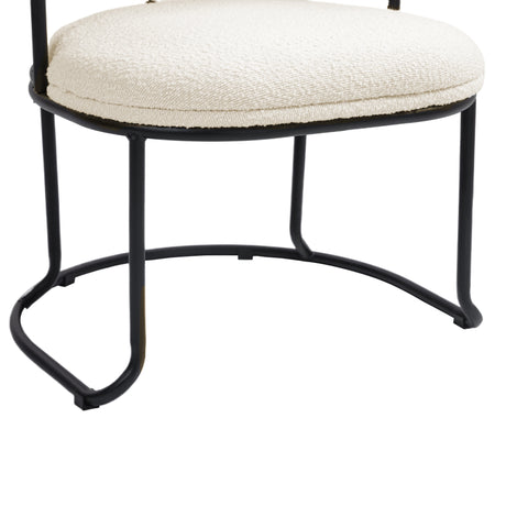 COOLCOOL Boucle dining chair set of two, medieval modern curved backrest chair, round cushion (beige Boucle) - V.I.P Digital Presence