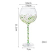 1 Piece Hand Painted Glass Goblet Cup Creative Red Wine Glasses Cup Flower Painted Stemware for Wedding Party Events - V.I.P Digital Presence