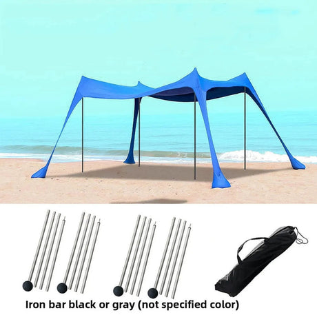 Family beach tent, large pop-up parasol, beach shelter, sun shade. Stable poles with portable carry bag. Outdoor shade. - V.I.P Digital Presence