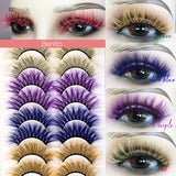10 Pairs Of Color Mink Hair Fried Multilayer Thick Cross False Eyelashes 8D FLUFFY - V.I.P Digital Presence
