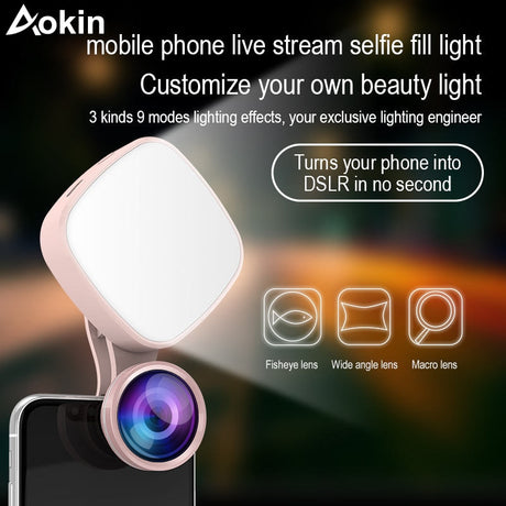 Selfie Ring Light with HD 3 in 1 Fisheye Wide Angle Macro Lens Flash Led Camera Phone Photography for iPhone Samsung Lens - V.I.P Digital Presence