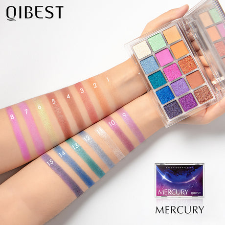 QIBEST Starry Eye Shadow Earth Color Mashed Potato Pearlescent Matte Glitter Eyeshadow Powder 15 Color Eyeshadow - V.I.P Digital Presence