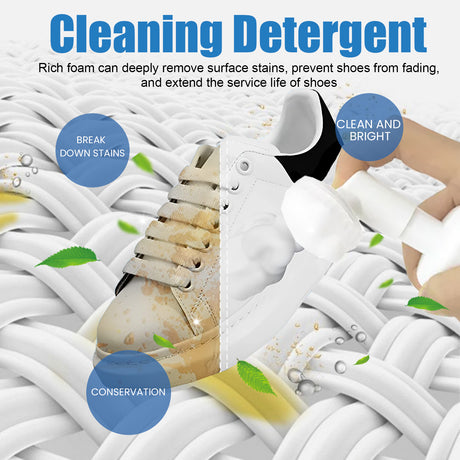 Water-Free Foam Sneakers Cleaning Kit, Small White Shoes Sneakers Decontaminating Brightening White Cleaning Multi-Functional Yellow Cleaner - V.I.P Digital Presence