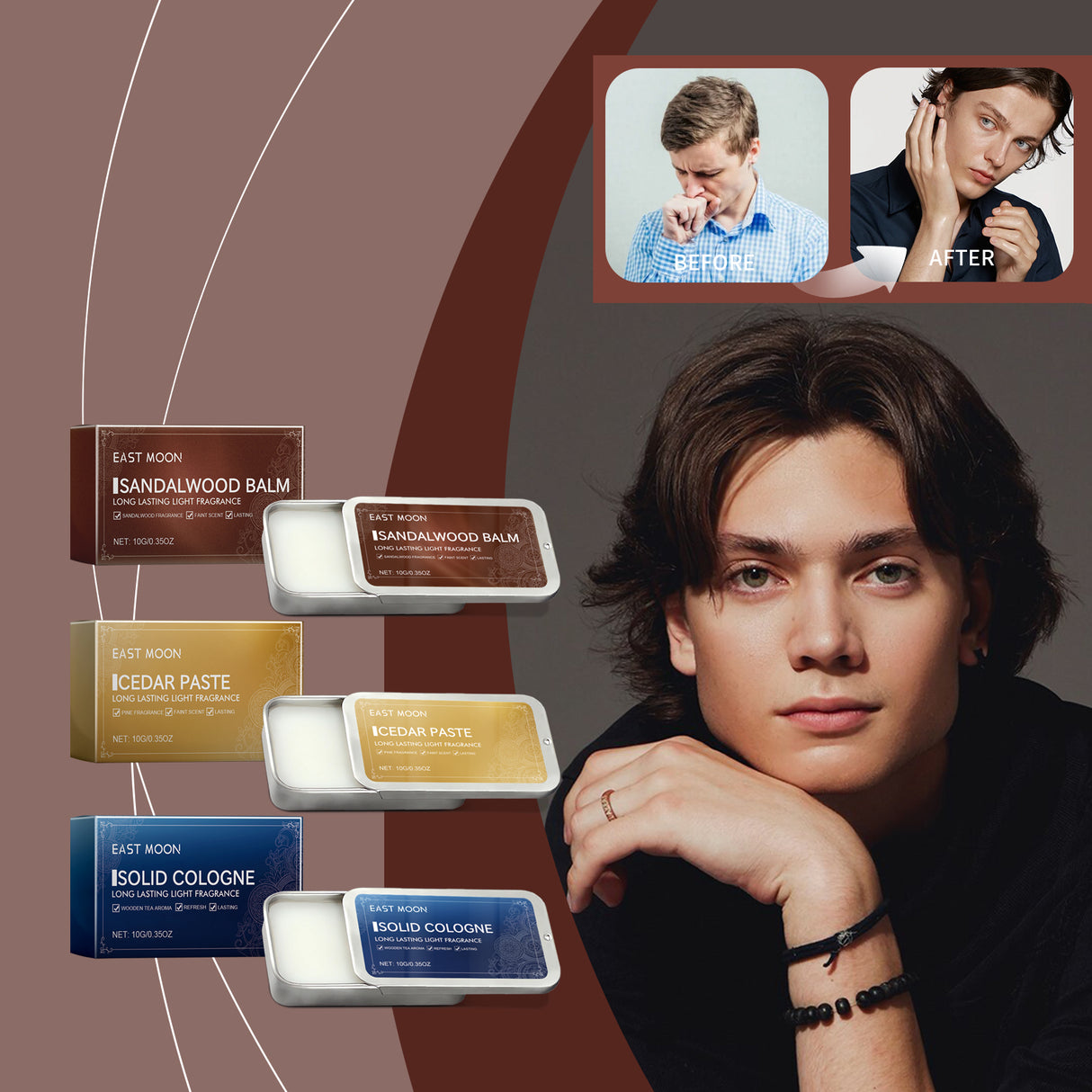 Men's Solid Balm Portable Solid Balm For Long-Lasting Fragrance Refreshing And Non-Sticky - V.I.P Digital Presence