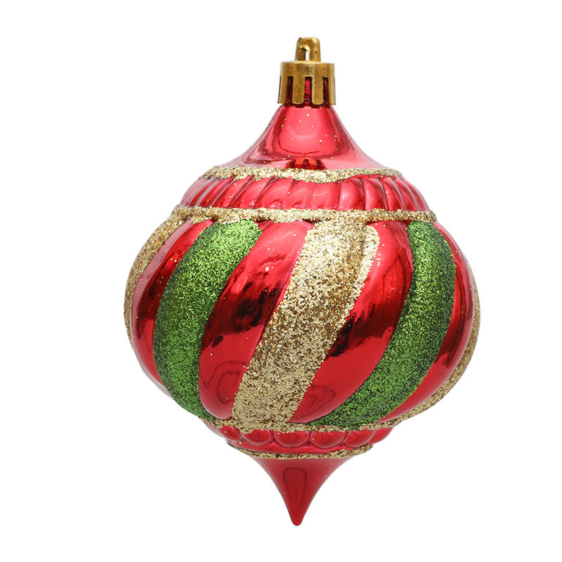 Christmas decoration painted onion shaped ball Christmas tree decoration hanging ball spiral cone ball - V.I.P Digital Presence