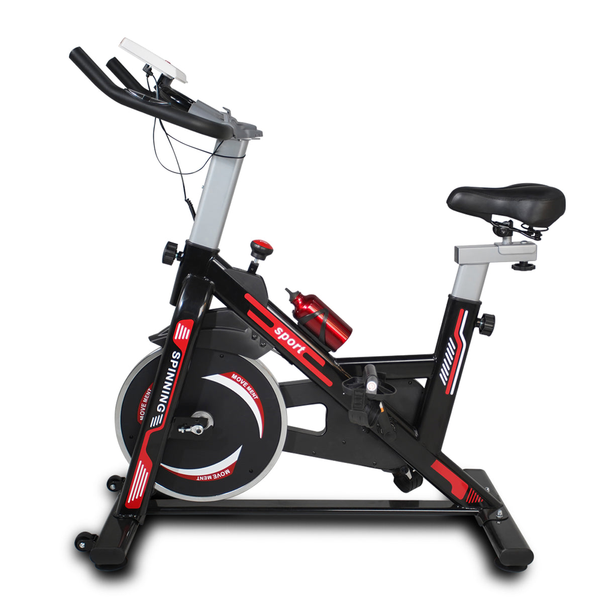 Indoor Exercise Bike Cycling Bike with Comfortable Seat Cushion Black+Red - V.I.P Digital Presence