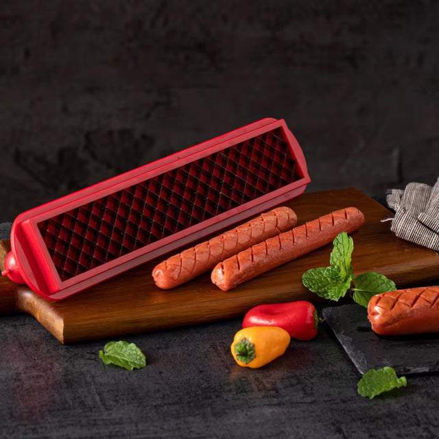Cross - Groove Sausage & Hot Dog Slicer: Precision Mesh, Ideal Kitchen Accessory. - V.I.P Digital Presence