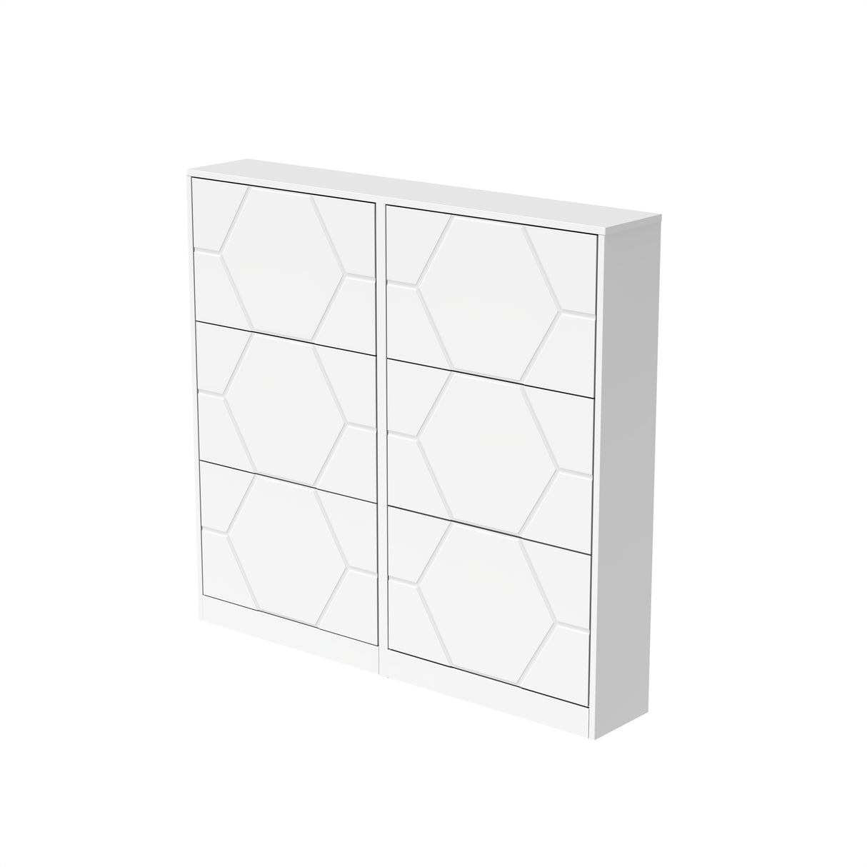 Shoe Storage Cabinet for Entryway, 6 Tiers Shoe Organizer with Carved Panels Vertical Shoe Cabinet for Front Door Entrance - V.I.P Digital Presence