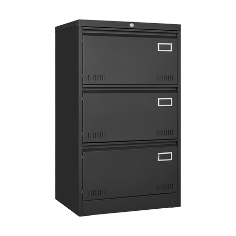 Filing Cabinet Lateral File Cabinet 3 Drawer Blcak Locking Metal File Cabinets Three Drawer - V.I.P Digital Presence