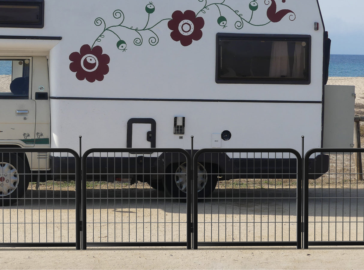 8-panel dog fence, 24 inch small dog pet fence, portable indoor pet game fence. Black, 22.2 inches wide x 23.6 inches high. - V.I.P Digital Presence