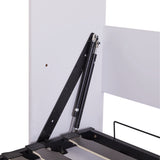 Twin Size Murphy Bed Wall Bed with Sofa,with Shelves,White - V.I.P Digital Presence