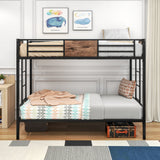 Bunk Bed Twin Over Twin Size Metal Bunk Bed with Ladder and Full-Length Guardrail Metal Bunk Bed Black - V.I.P Digital Presence