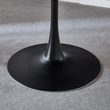 42.1"Black Tulip Table Mid-century Dining Table for 4-6 people With Round Mdf Table Top Pedestal Dining Table