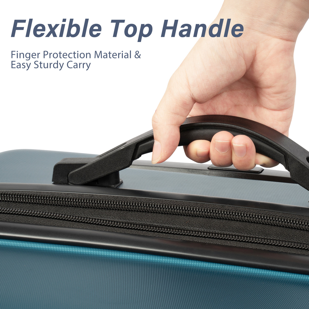 Hardshell Luggage Sets 3 Pcs Spinner Suitcase with TSA Lock Lightweight 20''24''28'' Navy + ABS