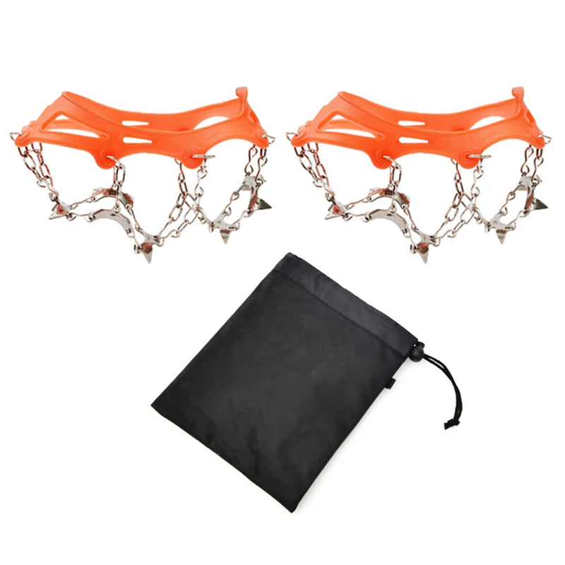 1 Pair Outdoor Climbing Non-slip Ice Snow Grippers 13 Teeth Spike Cleats Crampons for Family Outdoor Camping Accessories - V.I.P Digital Presence