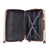 Luggage Sets New Model Expandable ABS Hardshell 3pcs Clearance Luggage (Beige and Brown)
