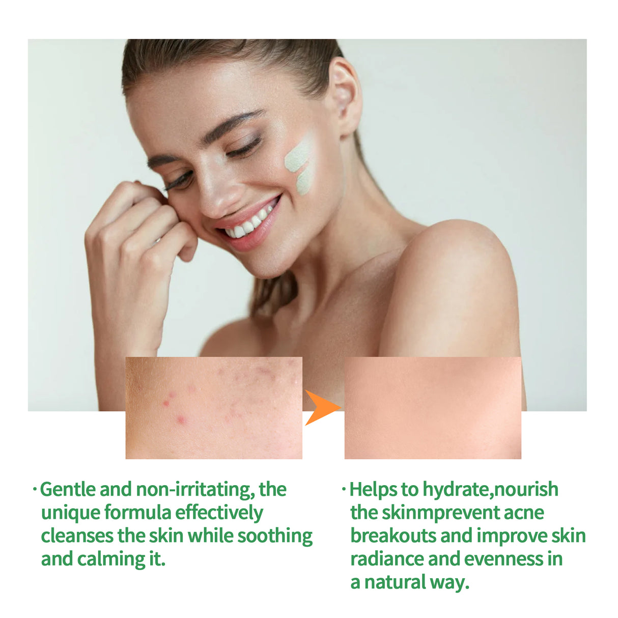 Green Tea Clay Mask Stick, Cleans Tightens Pores Lightens Spots And Removes Blackheads Mud Film Stick