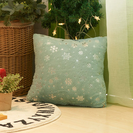 Christmas Snowflake Plush Hot Silver Sofa Pillowcase (excluding core) Home Pillow Cover - V.I.P Digital Presence