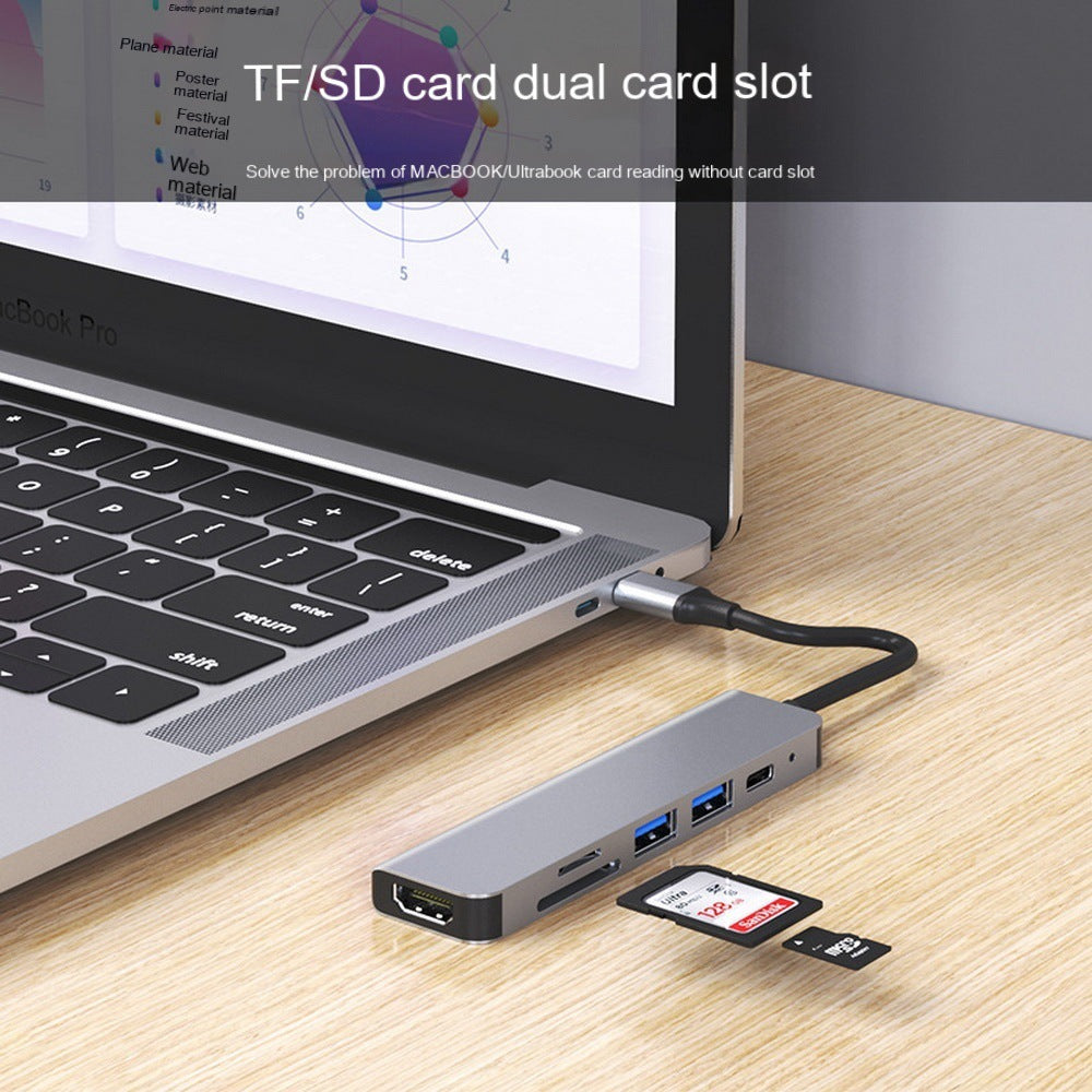 USB C Six in One Expansion Dock Notebook Multifunctional Converter - V.I.P Digital Presence