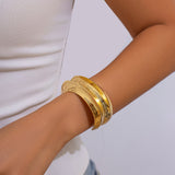 Ins exaggerated metal texture wide face bracelet with irregular personality for women Bracelet multi-layer - V.I.P Digital Presence