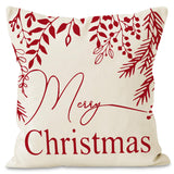 Christmas Snowflake Pillow Cover Linen Checkered Letter Printed Pillow Cover Christmas Theme Cushion Cover - V.I.P Digital Presence